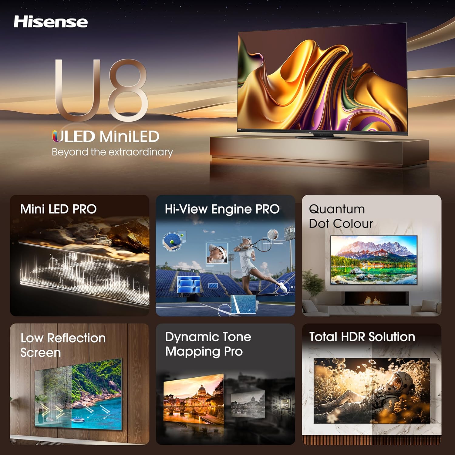 Hisense 65" 65U8NQTUK Mini-LED Smart TV – Stunning 4K Picture & Immersive Sound - Image 4